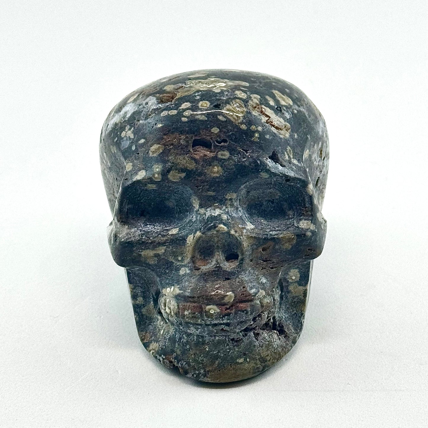 ocean jasper crystal skull carving