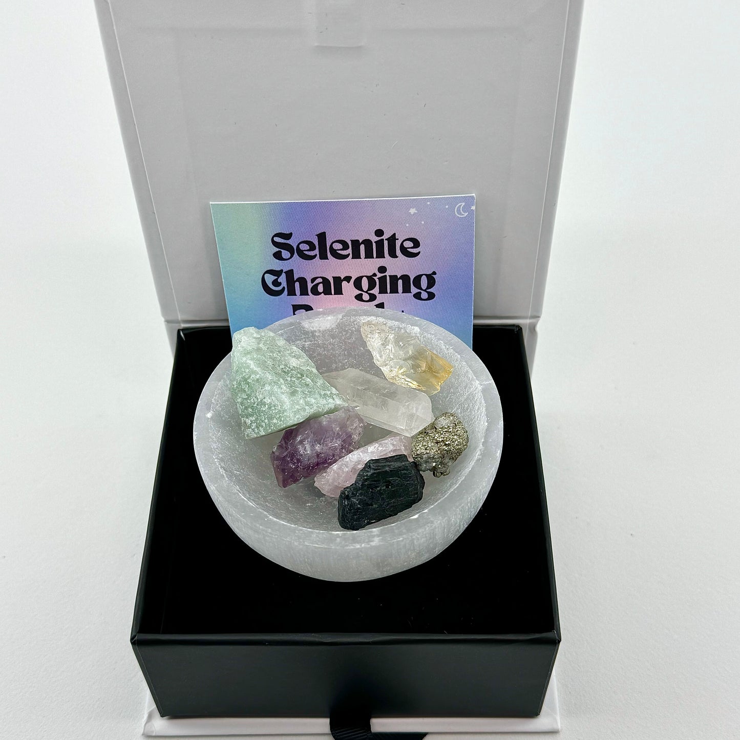 Selenite Charging Bowl + Crystals