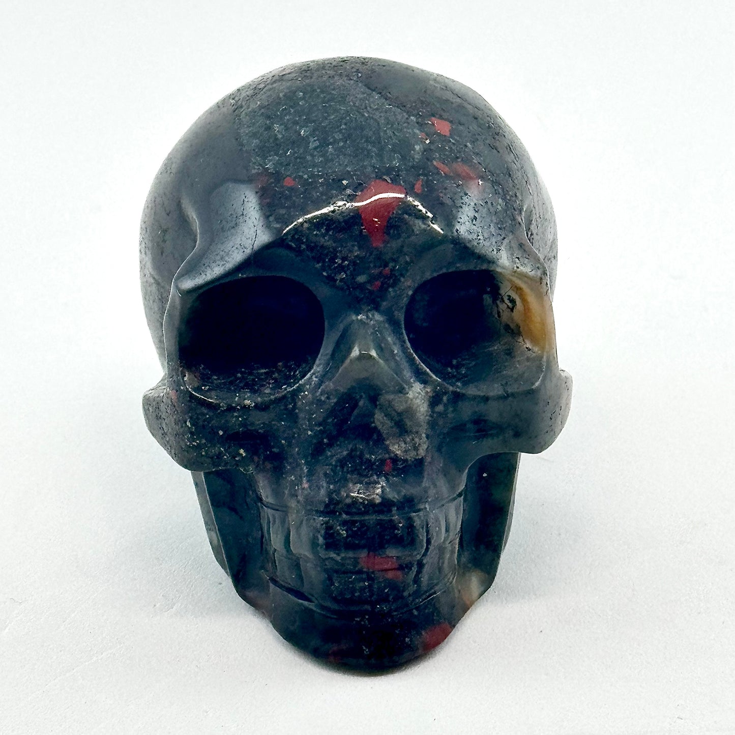 african bloodstone skull red yellow colors