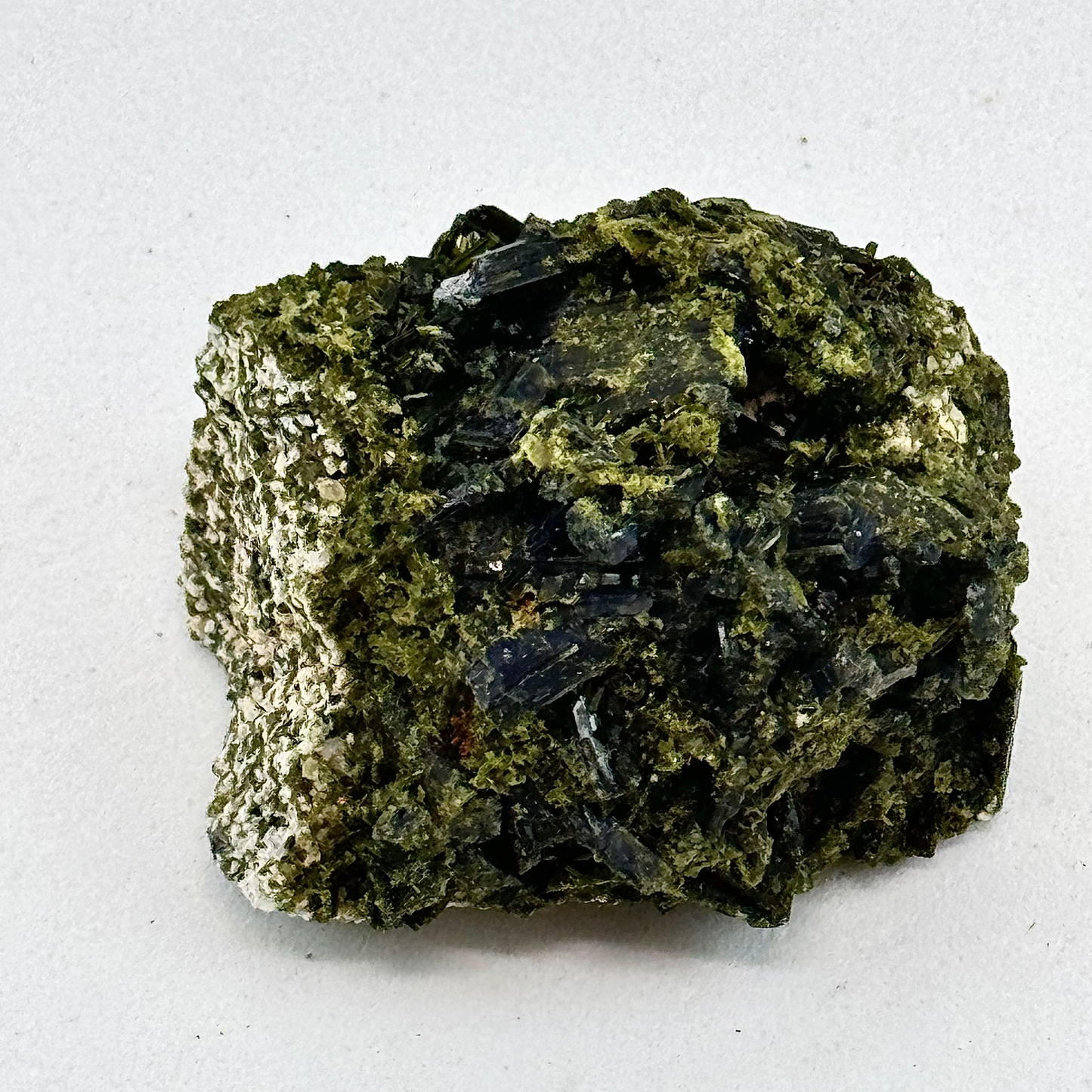 chunk of epidote tourmaline dark green crystal