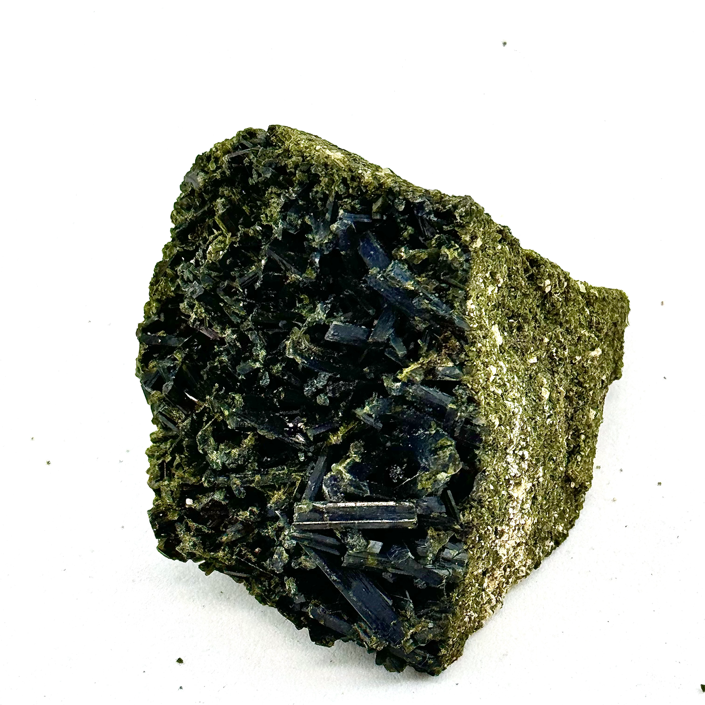 dark green epidote tourmaline crystal