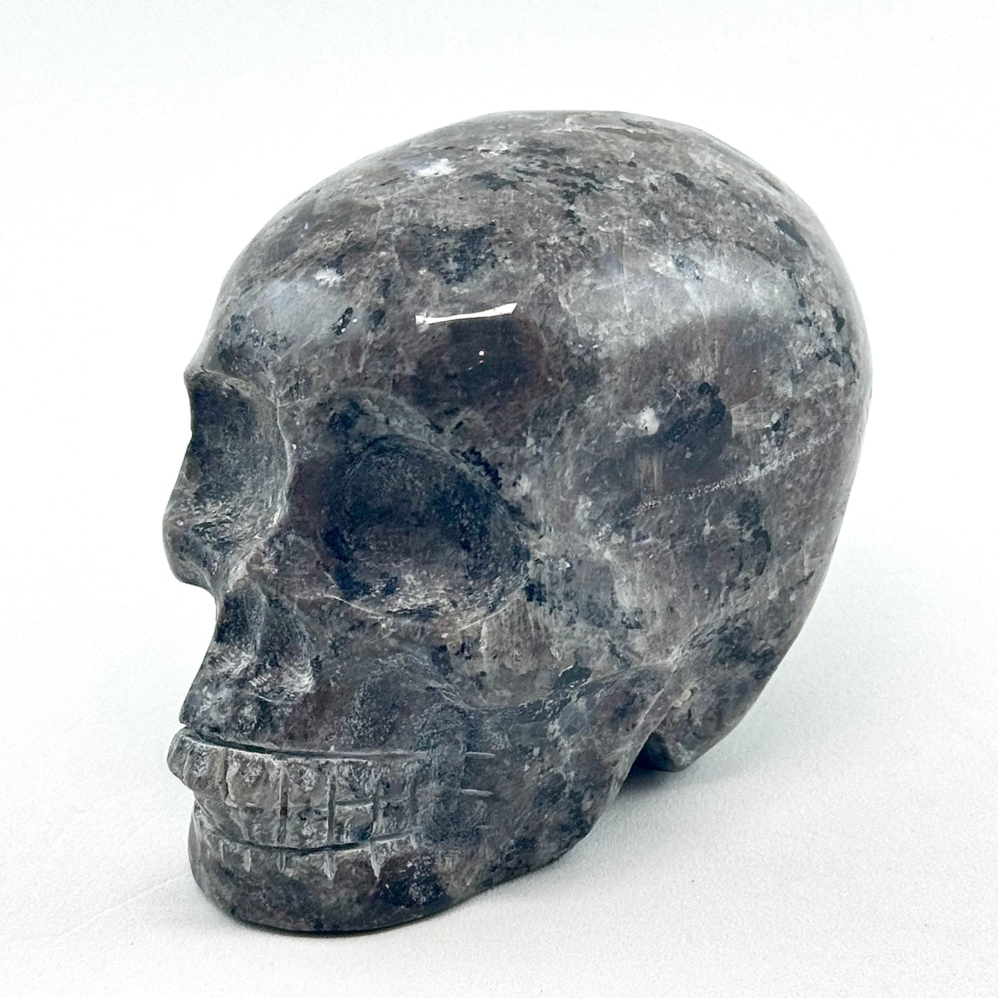 yooperlite skull grey black carving