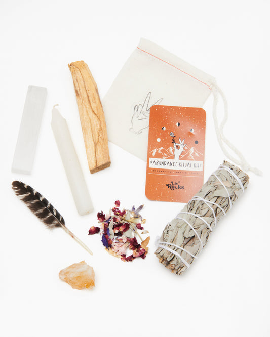Wealth + Abundance Cleansing Ritual Kit - Crystals Shop, Gems + Wholesale Sage by Liv Rocks