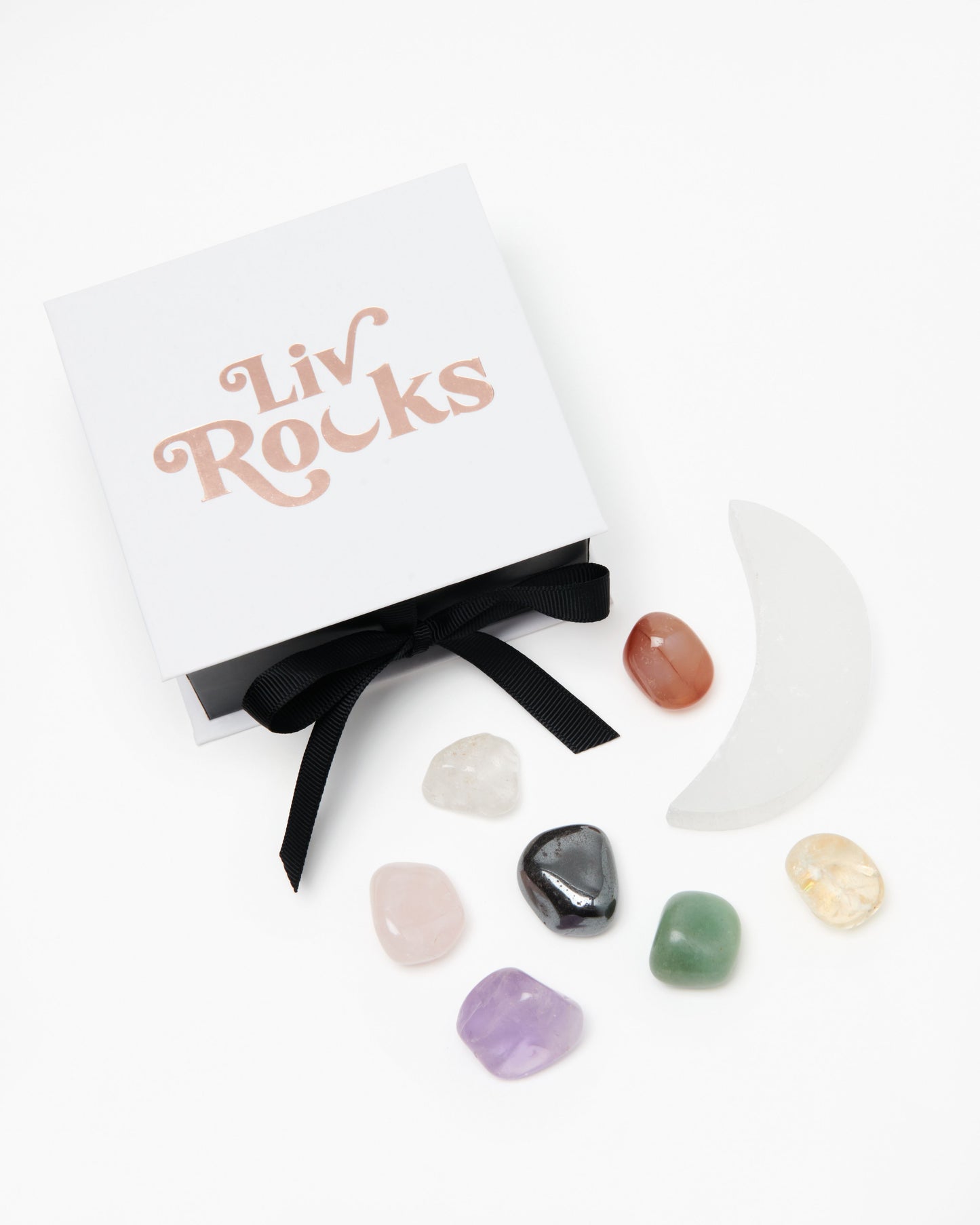 Crystal Kit - Selenite Moon + Chakra Stones