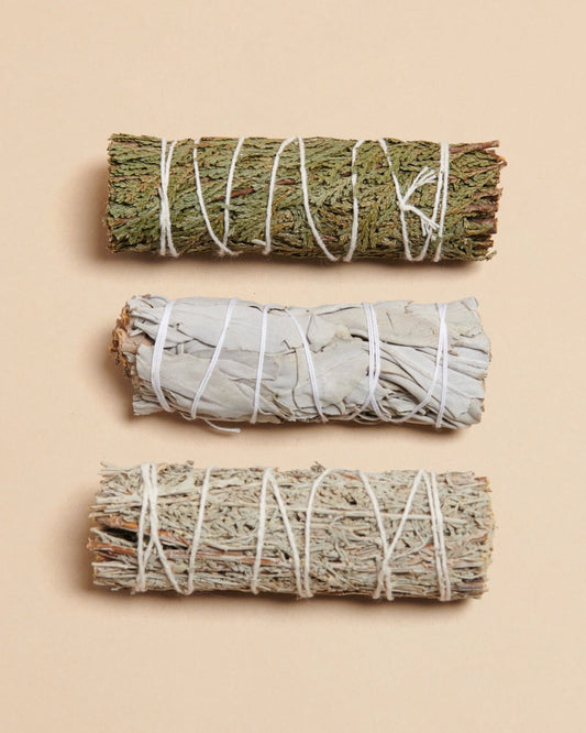 Cedar, White + Blue Sage Sampler - Crystals Shop, Gems + Wholesale Sage by Liv Rocks