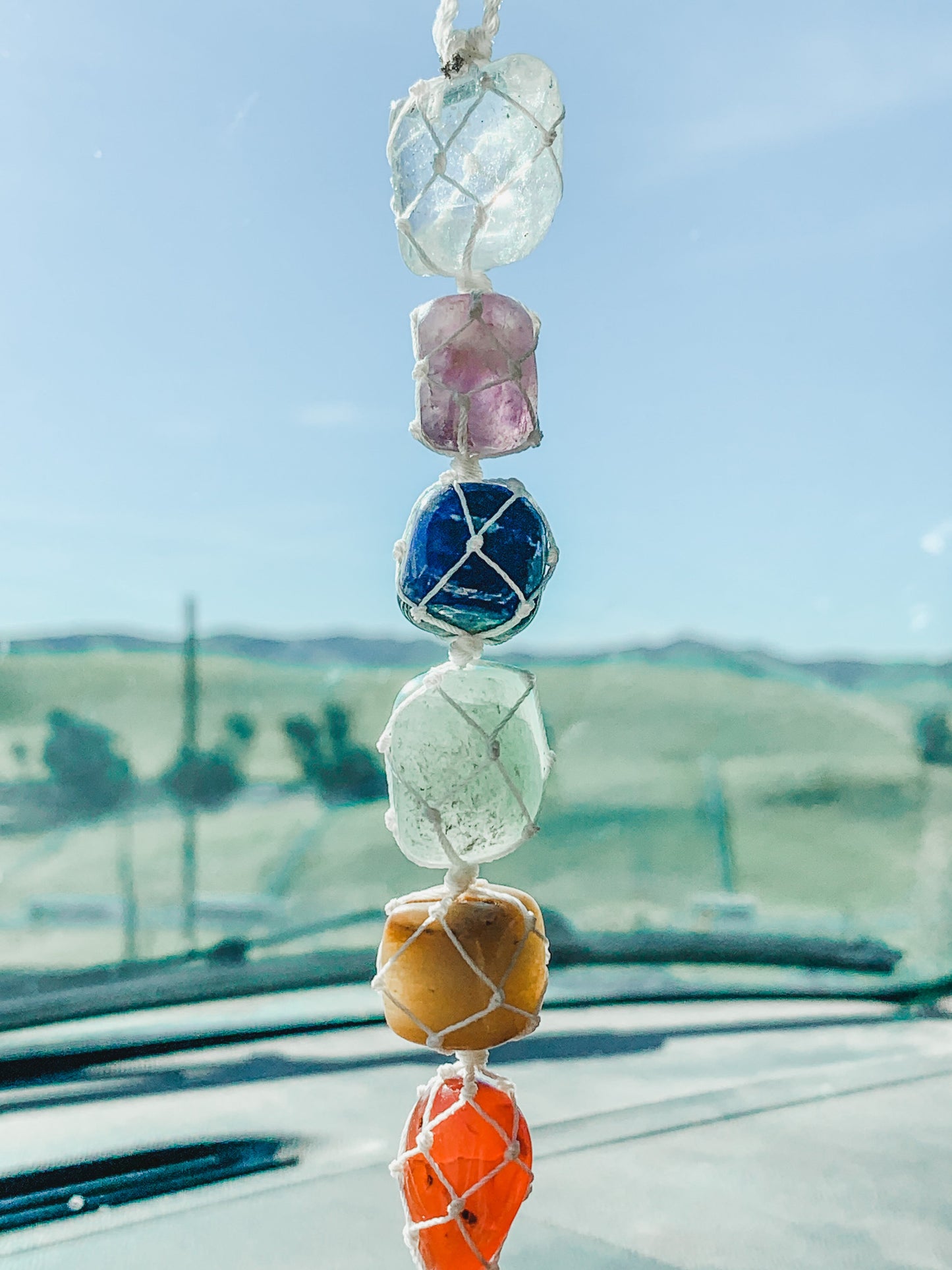 Chakra Crystal Energy Sun Catcher - Car Rear View Mirror Accessory