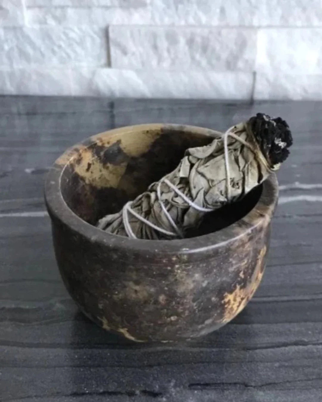 Smudge Pot - Soapstone Smudging Bowl - Crystals Shop, Gems + Wholesale Sage by Liv Rocks