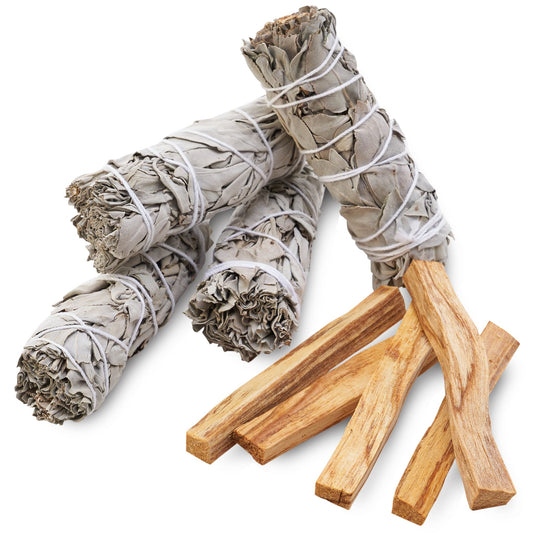 White Sage + Palo Santo Smudge Set - Crystals Shop, Gems + Wholesale Sage by Liv Rocks