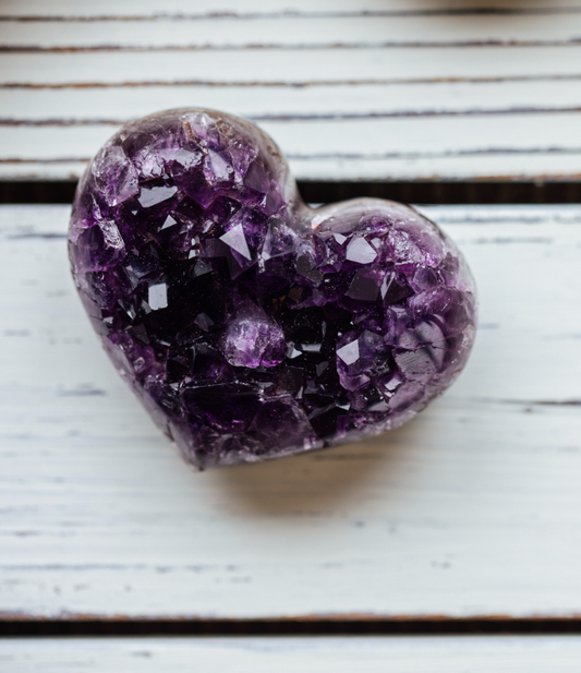 Amethyst Druzy Hearts