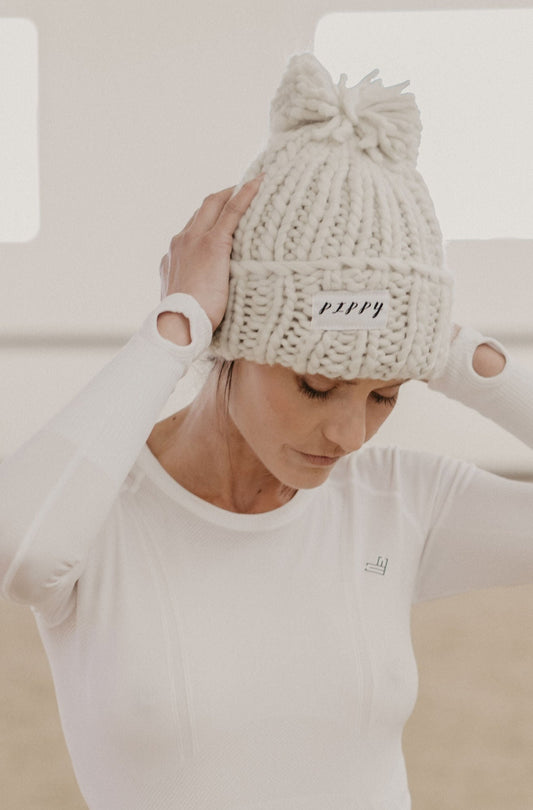 Chunky Knitted Pom Beanie
