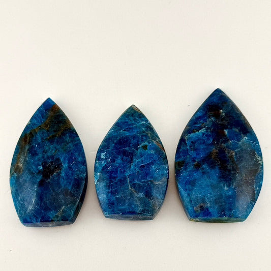 Blue Apatite Teardrop Carving