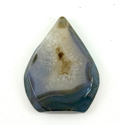 Gray Blue Tan Agate Teardrop Carvings