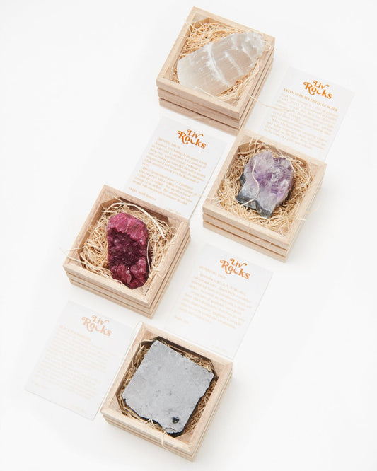 Boxed Healing Crystals - Crates + Crystal Set - Crystals Shop, Gems + Wholesale Sage by Liv Rocks