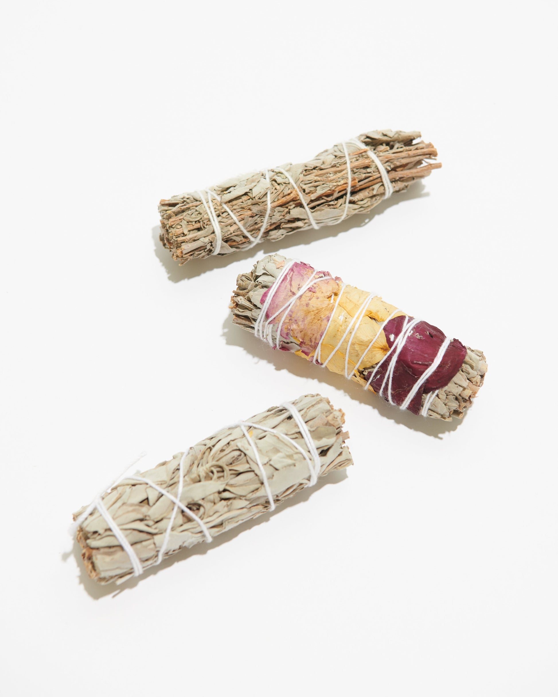 Sage + Rose Petals Smudge Stick - Crystals Shop, Gems + Wholesale Sage by Liv Rocks