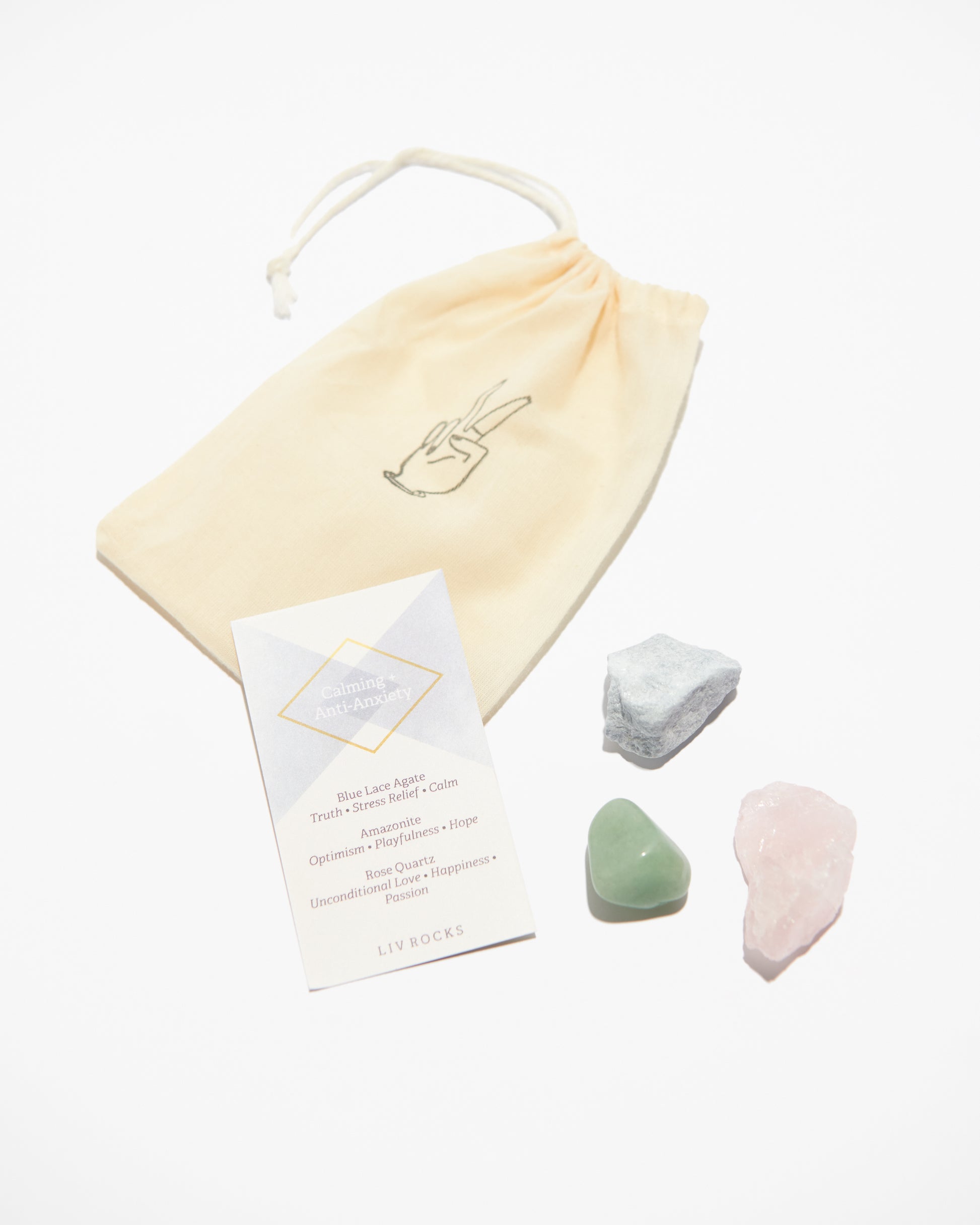 Buy Anti-Anxiety Calming Crystal Gift Set – Healing Stones – Liv Rocks ...