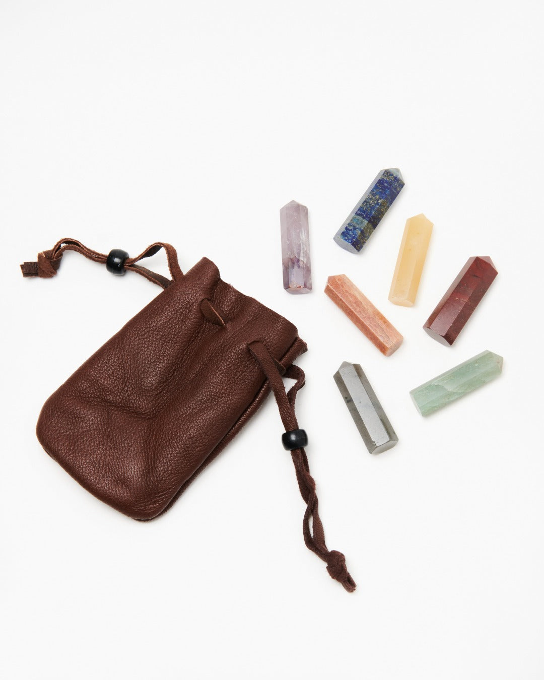 Chakra Crystal Towers Set + Leather Pouch - Crystals Shop, Gems + Wholesale Sage by Liv Rocks