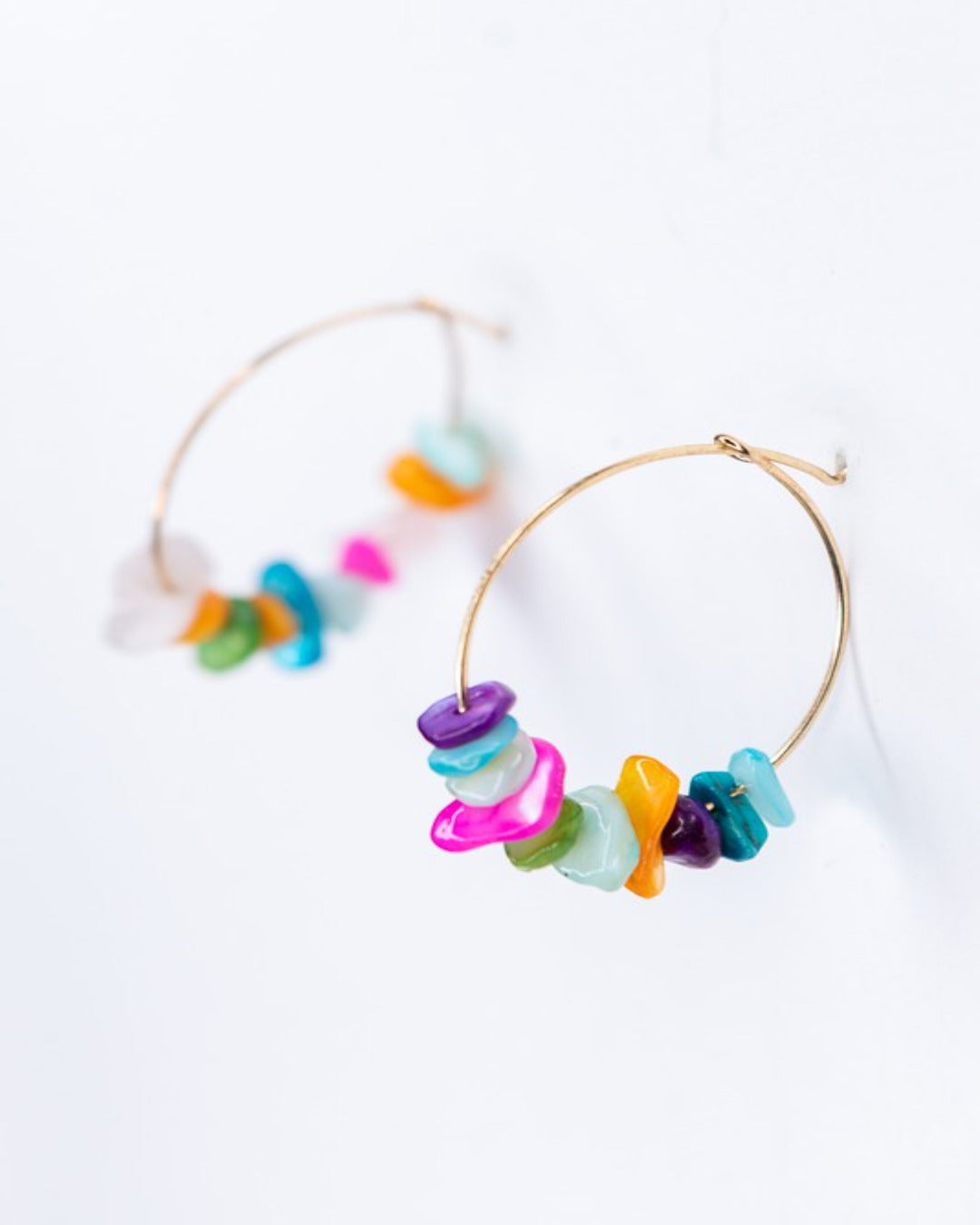 Candy Agate Hoop Earrings - Crystals Shop, Gems + Wholesale Sage by Liv Rocks