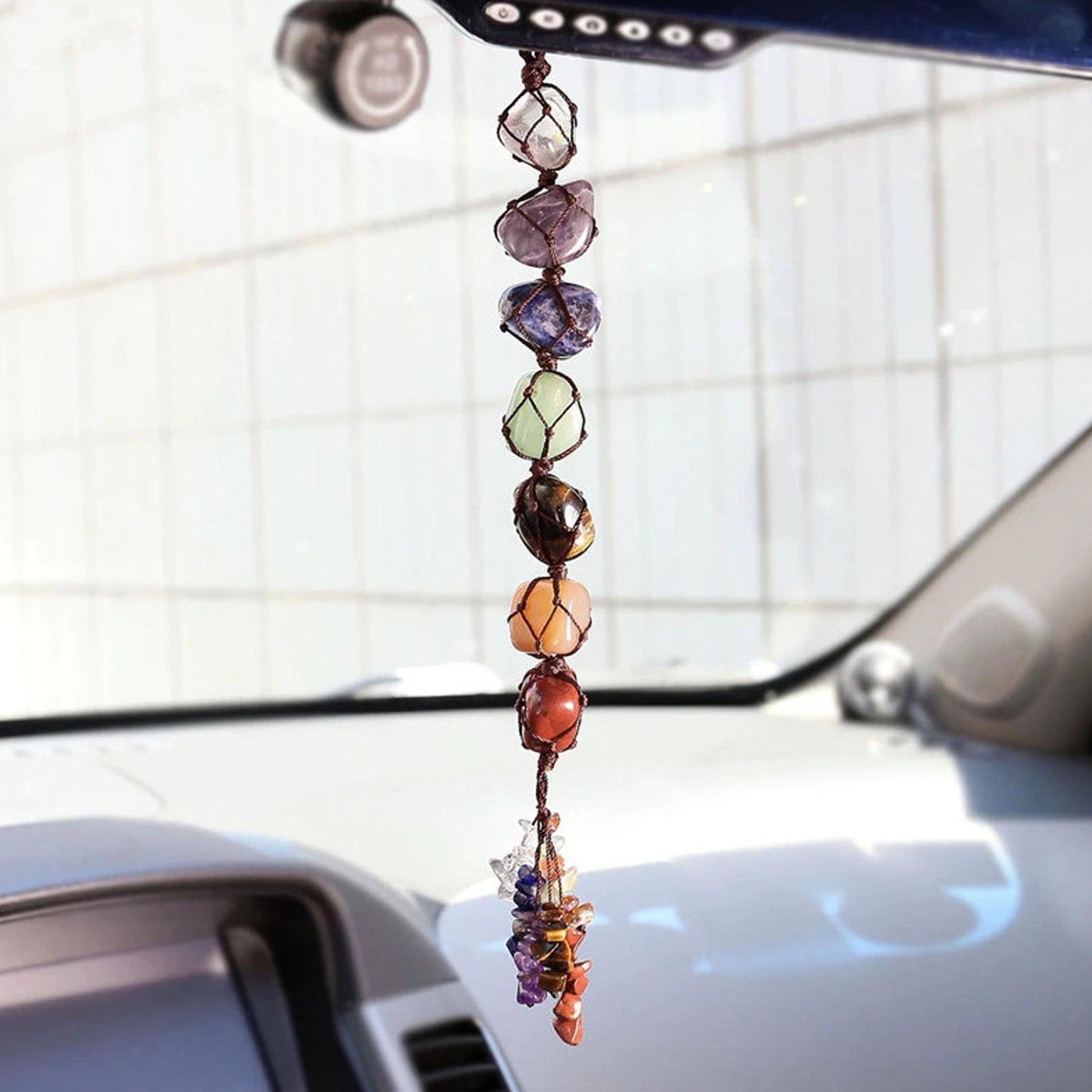 Chakra Crystal Energy Sun Catcher - Car Rear View Mirror Accessory - Crystals Shop, Gems + Wholesale Sage by Liv Rocks
